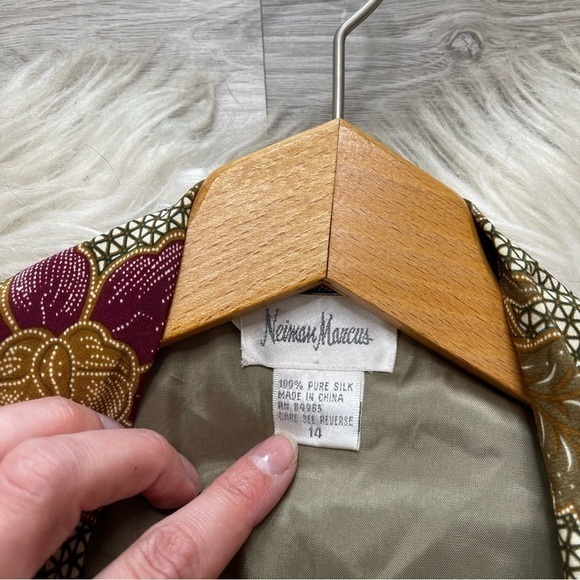 Neiman Marcus 100% Silk Retro Psychedelic Print Blazer Jacket - Picture 3 of 8